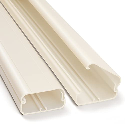 ZhiYo TV Cord Cover for Wall, 32 inch Cable Concealer, Cord Hider for Wall Mounted TV, Paintable Cable Cover to Hide Wires, Beige Wire Raceway Kit, 2X L15.8in W1.5in H0.75in - color: Beige, size: W1.5in x H0.75in - L31.5in