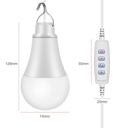 USB LED Camping Light 10W,Portable LED Bulb for Camping Garage Warehouse Car Truck Fishing Boat,Outdoor Emergency Light,Children Bed Room White