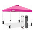 EAGLE PEAK Pop Up Canopy Tent with Wheeled Carry Bag, 8 Stakes, 4 Ropes, 4 Weight Bags, Easy Set Up Tent Canopy, 10x10 ft, 100sqft of Shade, Pink - color: Pink, size: 10x10