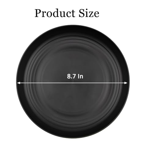 2 Pcs Wheat Straw Plates, 9Inch Unbreakable Dinner Plates, Reusable Plate for Camping,Picninc,Family Dinner,Black Beige Gay - color: Black,Beige,Gray