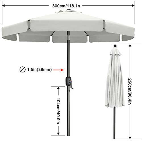 MASTERCANOPY Valance Patio Umbrella for Table Market -8 Ribs (10ft, Ivory) - color: Ivory, size: 10FT