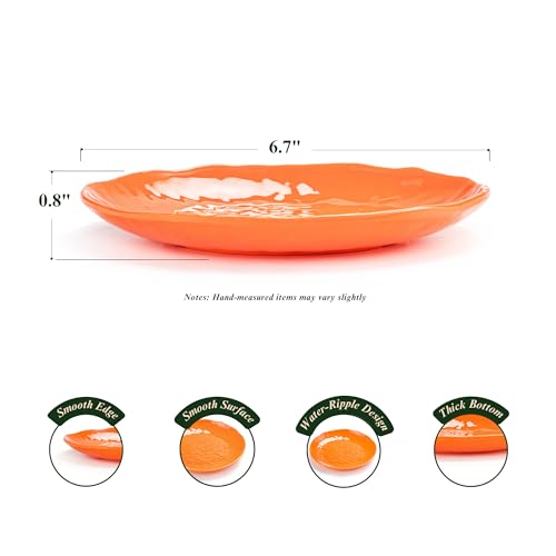 6.7-Inch Melamine Dessert Plates (Set of 6) - Unbreakable and Reusable Dinnerware with Ceramic Feel, Stackable and Dishwasher-Safe (Multi-color) - color: Multicolor