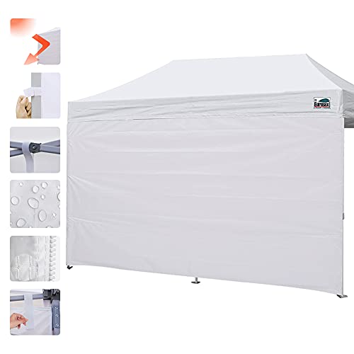 Eurmax USA 10x15 Pop Up Canopy SunWall-UV Protection for Tents,Blocks Sunlight&Wind,Water Resistant Side Wall Only,Easy Hook & Loop Installation,Fit for 15FT Straight Leg Shelters&Gazebo,White - color: White, size: 10x15