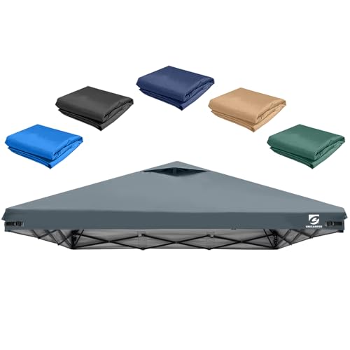 10x10 Pop Up Canopy Replacement Top Cover with Air Vent for Straight Leg Canopy Tent, Waterproof for Outdoor Garden Patio Camping Sun Shade (Light Gray) - color: Light Gray