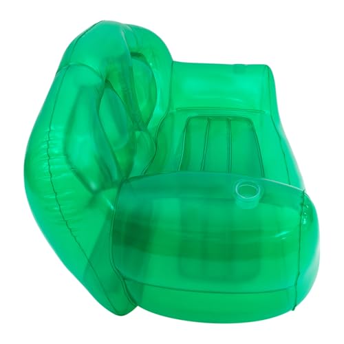 Portable Inflatable Couch with Headboard and Built-in Pump Blow Up Pull Out Couch Folding Inflatable Chair 70.9"×35.4"×37.4" Outdoor Air Sofa for Camping, Backyard, Beach, Party (Green) - color: Green