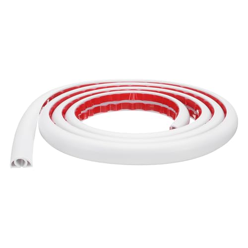 HARFINGTON 6ft Cord Cover Floor W0.3 x H0.3 Inner Channel PVC Hide Extension Cable Floor Wire Hider Wire Covers Protector for Prevent Cable Trips Cables Management, White - color: White, size: W0.3"xH0.3"x6ft