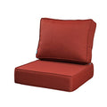 ARTPLAN Deep Seat Outdoor Patio Chair Cushions,2-Piece Seat and Back Cushion Set 24x24x6 and 18x24 Inches,Square, Brick Red - color: Brick Red