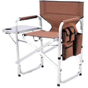 Stylish Camping Full Back Folding Director's Chair - color: Brown