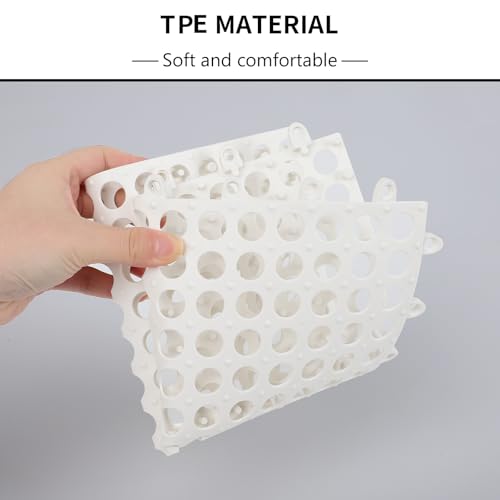 FAHKNS 50 PCS Interlocking Drainage Tiles, 12"x12" Anti Slip Interlocking Drain Mat, TPE Interlocking Floor Tiles for Showers, Toilets, Swimming Pools, Terraces, Drain, Pet Areas - color: White