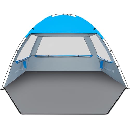 Venustas Beach Tent Sun Shelter for 3/4/6/8 Person, UPF 50+ UV Protection Beach Canopy, Lightweight and Easy Setup Cabana, Portable Shade Tent - color: Sky Blue, size: 8 Person