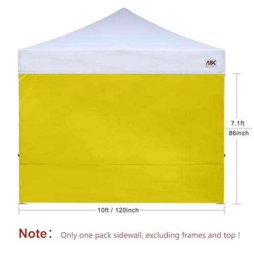 ABCCANOPY Instant Canopy SunWall 10x10 FT, 1 Pack Sidewall Only, No Frame or Top, Yellow - color: Yellow, size: 10x10