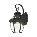 Livex Lighting 2051-04 Monterey 1 Light Outdoor Black Finish Solid Brass Wall Lantern with Clear Beveled Glass - color: Black