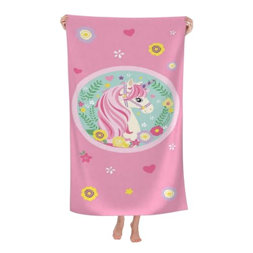 Cute Unicorn Beach Towel for Kids/Girls/Toddler/Baby, Personalized Microfiber Beach Towels Bulk, Quick Dry Beach Towel for Pool, Lightweight Bath Towels Oversized Clearance 30"x 60" - color: Unicorn2, size: 30"x 60"