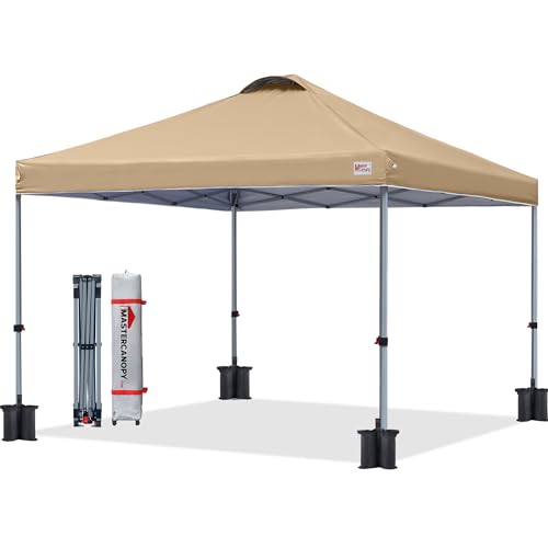 MASTERCANOPY Durable Pop-up Canopy Tent with Roller Bag (10x10, Sand) - color: Sand, size: 10x10