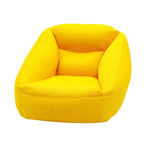 Inflatable Sofa Chair Portable Air Couch Camping Lounger with Air Pump for Home Outdoor Camping Travel (Yellow) - color: Yellow
