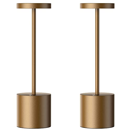 SAKRINGT 2 Pack Cordless Table Lamp Rechargeable,5000mAh Battery Powered Table Light, Dimming Portable LED Desk Lamp for Patio/Restaurant/Outdoor - color: Titanium