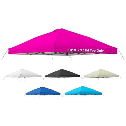 10x10 Canopy Replacement Top Cover with Air Vent, 210D Silver Coated Waterproof Polyester, Pop Up Tent Cover for Straight Leg Canopy Frame, Canopy Top Only - color: Barbie Pink