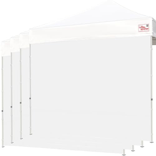 Tradesparker 10x10 Pop up Canopy Sidewall Kit Only, 3 Sidewalls & 1 Doorwall Removable Zipper End Fit for Commercial Instant Tent Canopies,NOT Excluding Top and Frame,White - color: White, size: 10ft*4