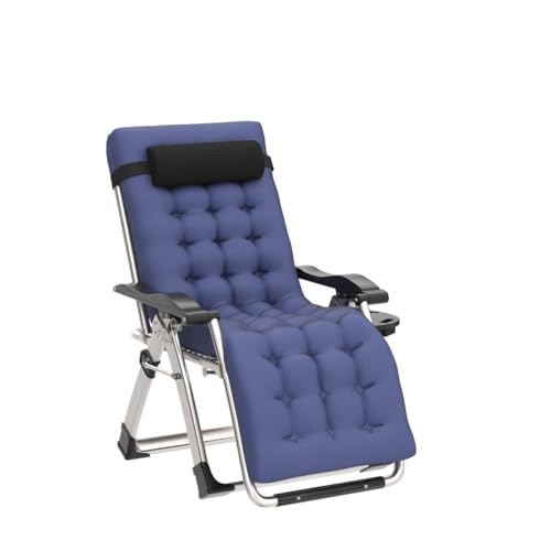 Slsy Zero Gravity Chair, Reclining Lounge Chair with Removable Cushion & Tray for Indoor and Outdoor, Patio Recliner Folding Reclining Chair - color: Lake, style: Zero Gravity Chair