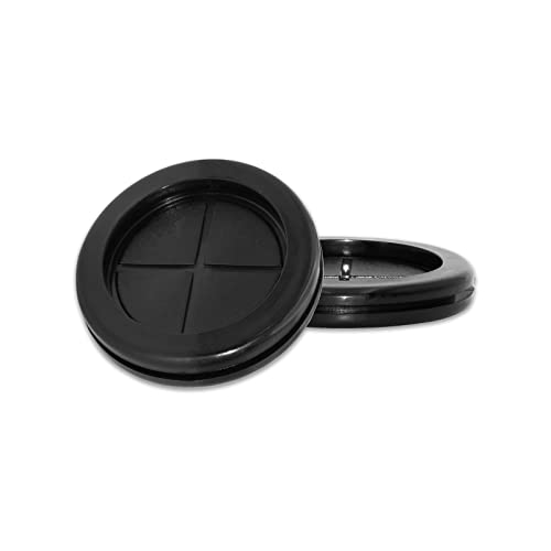 Flyshop 4-Pack Round Double-Sided Black 40 mm 1-9/16" Rubber Grommet, 35 mm 1-3/8" ID, Hole Grommet Synthetic Rubber Grommets Wire Protection - size: 1-9/16" (40mm) Drill Hole