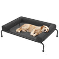 Simple Trending Elevated Dog Bed for Large Dogs, Cooling Raised Dog Cot with Bolsters, Breathable Pet Bed for Outdoor, 47.75" x 31", Black - color: Black