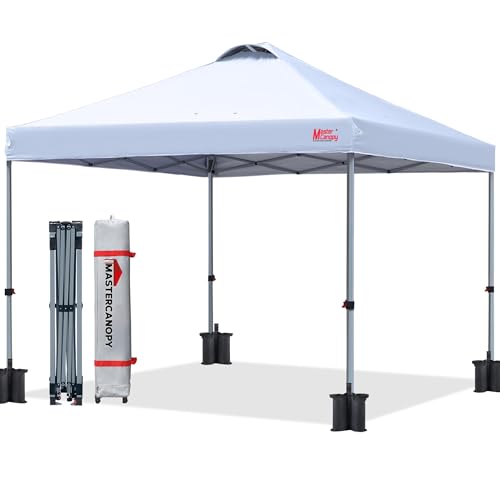 MASTERCANOPY Pop-up Canopy Tent with Roller Bag (8x8, White) - color: White, size: 8x8