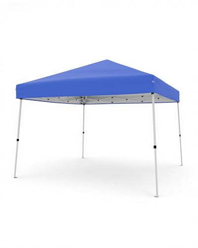 10x10ft Pop Up Canopy Tent with Slant Legs – Outdoor Instant Gazebo Shelter, UV-Resistant Waterproof Cover, Adjustable Height, Carrying Bag – 8x8ft Shade for Patio, Beach, Garden, Events - color: Blue