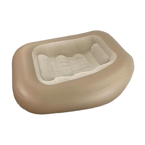 Inflatable Camping Lounger, Foldable Inflatable Sofa, Air Mattress, Couch for The Garden, Coffee - color: Coffee