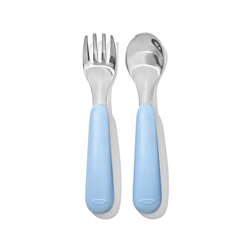 OXO Tot On-The-Go Fork and Spoon Set - Dusk - color: Dusk