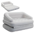 Inflatable Couch Flocked Air Sofa Bed, Blow Up Sofa for Camping, Gray - color: Grey