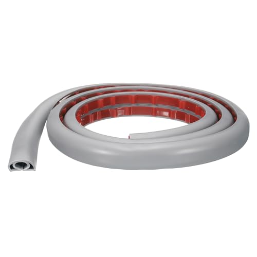 HARFINGTON 4ft Cord Cover Floor W0.3 x H0.3 Inner Channel PVC Hide Extension Cable Floor Wire Hider Wire Covers Protector for Prevent Cable Trips Cables Management, Grey - color: Grey, size: W0.3"xH0.3"x4ft