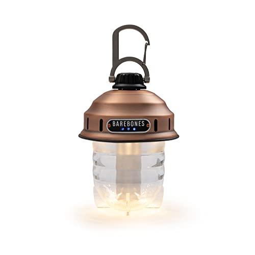Barebones Beacon Hanging Light – Copper, Rechargeable LED Camping Lantern with Adjustable Brightness – Weatherproof Vintage-Style Hanging Lantern for Outdoor Adventures and Year-Round Use - color: Copper