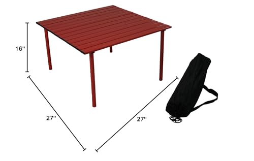 A2716R Low Aluminum Portable Table in a Bag, Red - color: Red