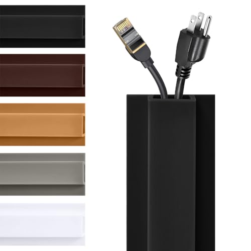 Rubber Bond TV Cord Hider Cable Protector - Strong Self Adhesive Wall Cord Cover Cable Hider - Low Profile Cable Management Wall Cord Concealer Cable Raceway - color: Black, size: 8 Feet, style: 1-2 Cords