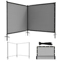ECOOPTS Privacy Fence Set with Poles and Rails Ground Spikes Fence Kit for Yard Patio Garden Pool (5'Hx12'L, Light Gray) - color: Light Gray, size: 0 5'Hx12'L