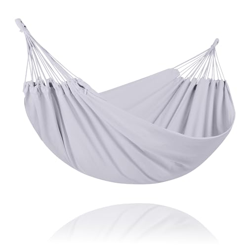 SUNCREAT Medium Size Tree Hammocks for Outside, Patio Hammock Without Stand, Light Gray - color: Light Gray, size: Medium