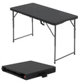 BestOffice 4 FT Picnic Table Folding Table Camping Plastic Table Fold Up Table Lock for Party Event, Black - color: Black, size: 4 FT