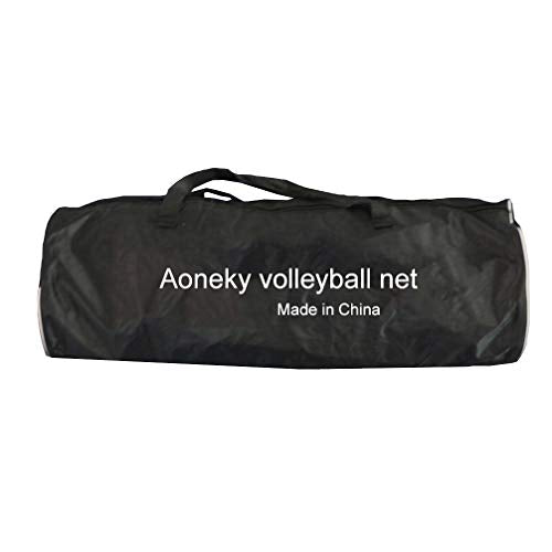Aoneky 32ft x 3ft Volleyball Replacement Net with Top Steel Cable - Official Size Polyester Net for Outdoor & Beach, Fits Regulation Poles, Heavy Duty PU Edge Binding