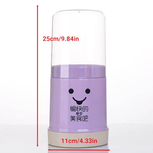 Cute Utensil Holder, Chopstick Holder Storage with Lid Plastic Kitchen Counter Utensil and Cutlery Holder With Removable Base Silverware Holder for Camping Picnic BBQ Party (Purple) - color: Purple