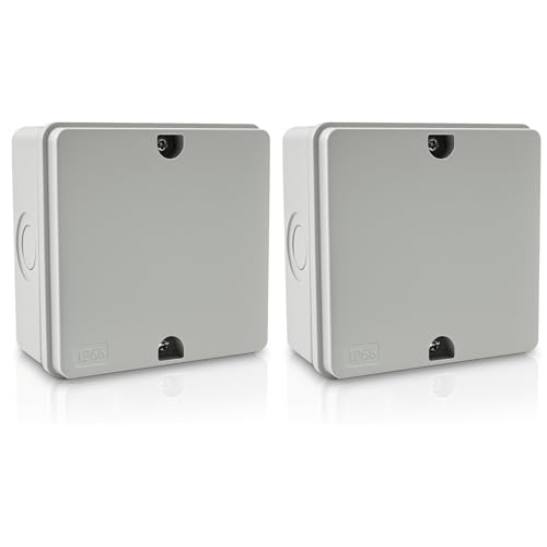 NineLeaf Junction Box, Waterproof Electrical Box IP66 Water Resistant Dustproof ABS Plastic Project Enclosure for Electronics, External Size 4.2 x 4.2 x 2.3 inch (107 x 107 x 58 mm),2PK - color: 2PK, size: 107x107x 58mm