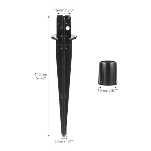 QWORK Metal Stakes Solar Lights Replacement Spike, 8 Pack Reinforced Ground Stakes, Replacement Nails for Garden Lights Landscape Pathway Patio Lamps Pole, 0.78x5.36 inches Outdoor Ground Stake