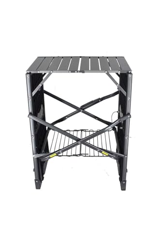 GCI OUTDOOR Slim-Fold Cook Station | Portable Folding Kitchen Table with a Heat Resistant Tabletop, 4 Side Tables & Storage Rack, Perfect for Picnics & Camping Trips - style: Slim Fold Cook Station