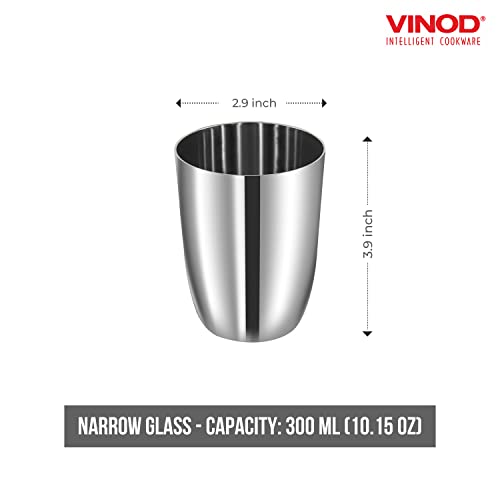 Vinod Stainless Steel Glass Set of 4 - Premium Metal Cups | Beer Glasses | Juice Glass - color: Set Of 4, size: 10 OZ