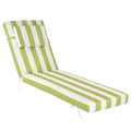 Chaise Lounge Cushions Outdoor 72x21x4 Inch, Patio Lounger Chair Cushion with Removable Cover, Fade Resistant Replacement Pad for Outdoor Furniture (Green and White Stripes, 72x21x4 inch) - color: Green and White Stripes