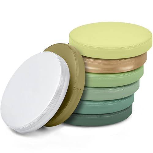 Juexica 8 Pcs Extra Thick Flexible Seating Floor Cushion Assorted Colored Floor Pillow Classroom Seat Cushion Soft Classroom Seating for Kid Learning(Matcha Color,13.8 x 13.8 x 2 Inch,Round) - color: Matcha Color