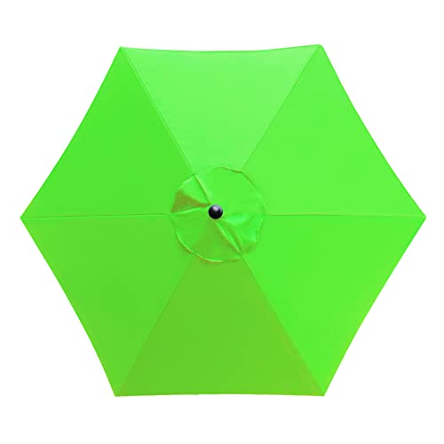 Sunnyglade 7.5ft Patio Umbrella Replacement Canopy Market Umbrella Top Outdoor Umbrella Canopy with 6 Ribs - color: Grass Green