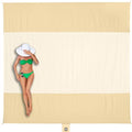 WEKAPO Beach Blanket Sandproof Waterproof, Extra Large Beach Mat, Oversized & Compact Sand Free, Quick Drying Beach Essentials for Vacation, Cruise, Picnic & Camping with Stakes - color: Beige, size: 9x7 FT (1～5 person)