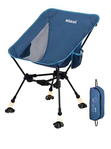 WildCall Lightweight Folding Camping Chair Compact Beach Chair with Anti-Sinking Large Feet - color: 1 X Blue