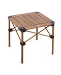 iClimb Lightweight Stable Alu. Folding Square Table Roll Up Top with Carry Bag for Camping Picnic Backyards BBQ Camp Kitchen (Nature, S) - color: Nature, size: Small