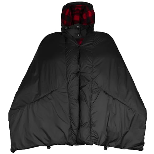 800 Fill Power Camping Down Blanket Ultralight Compact Shawl Scarf Puffer w/Hood & 2 Pockets for Man & Woman